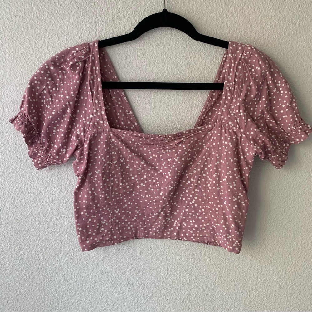 O'Neill Women's Purple Polka Dot Cropped Top S